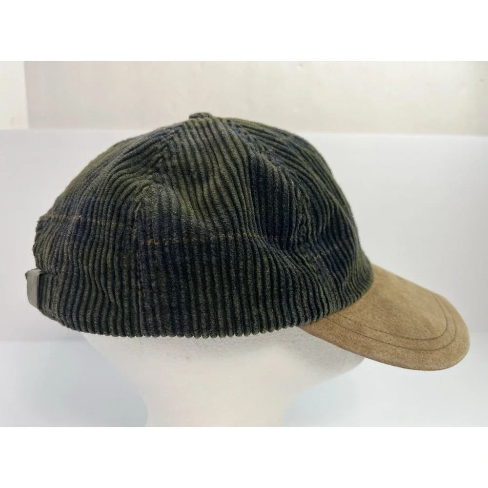 Goorin Bros Corduroy Hat Strapback Green Brown Vintage Made In USA